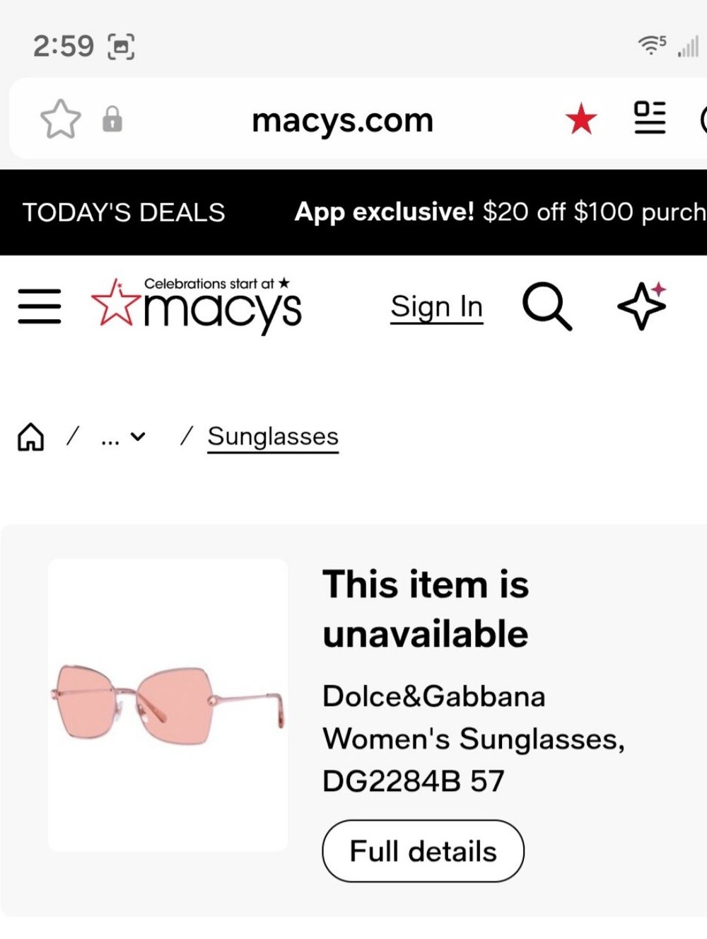 Dolce & Gabbana Pink Rimless Women's Sunglasses - Picture 4 of 8